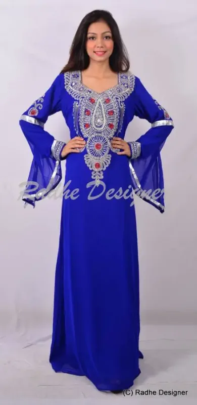 Picture of Radhe Designer Black Georgette Kaftan Dress for Women - Y815