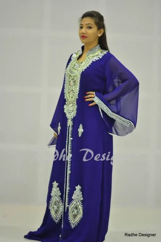 Picture of Radhe Designer Black Georgette Kaftan Dress for Women - Y411