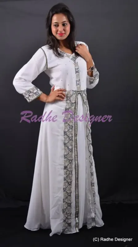 Picture of Radhe Designer Red Georgette Kaftan Dress for Women - Y1184