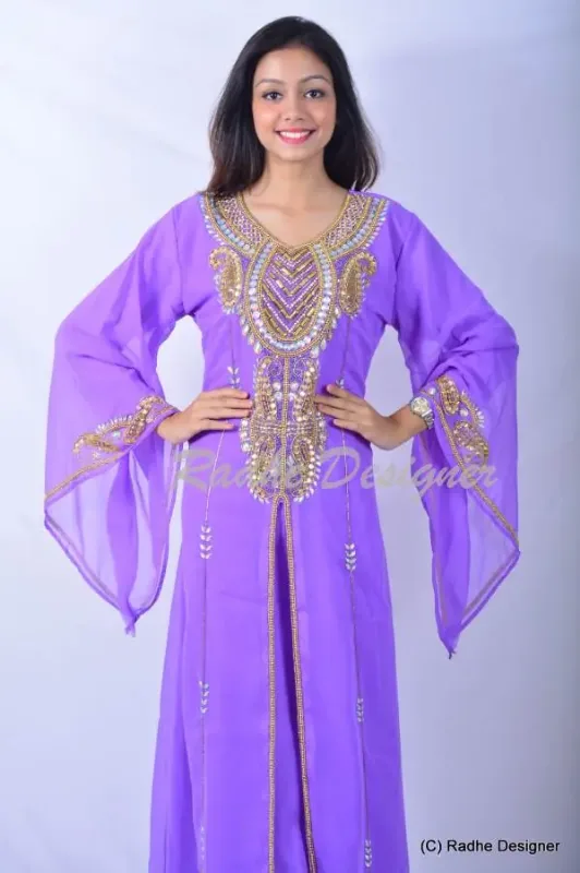 Picture of Radhe Designer Black Georgette Kaftan Dress for Women - Y968
