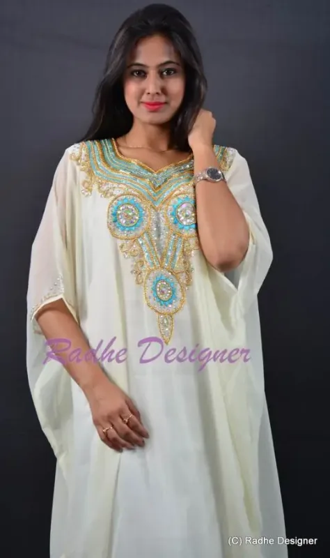 Picture of Radhe Designer Red Georgette Kaftan Dress for Women - Y1201