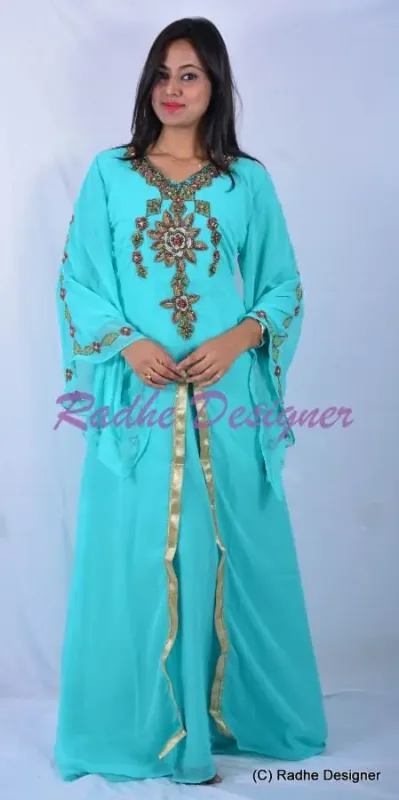 Picture of Radhe Designer Multicolor Georgette Kaftan Dress for Women - Y652