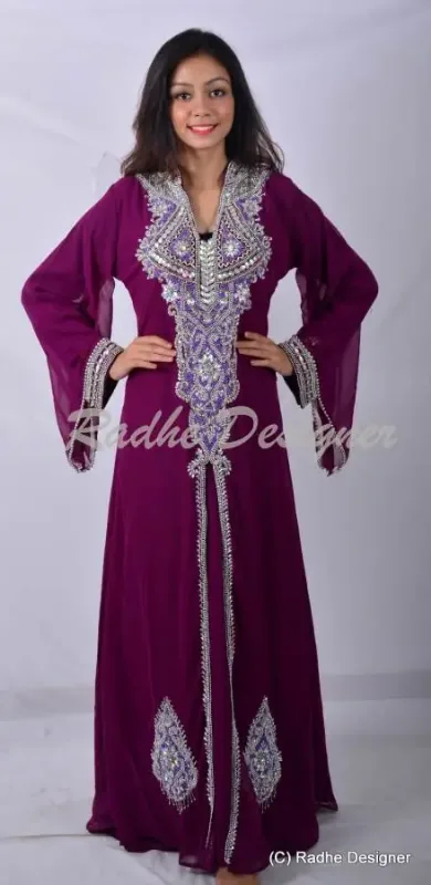 Picture of Radhe Designer Multicolor Georgette Kaftan Dress for Women - Y1077
