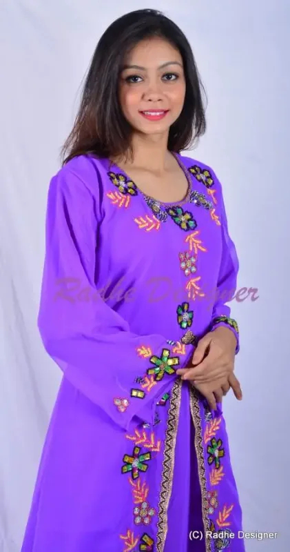 Picture of Radhe Designer Multicolor Georgette Kaftan Dress for Women - Y686