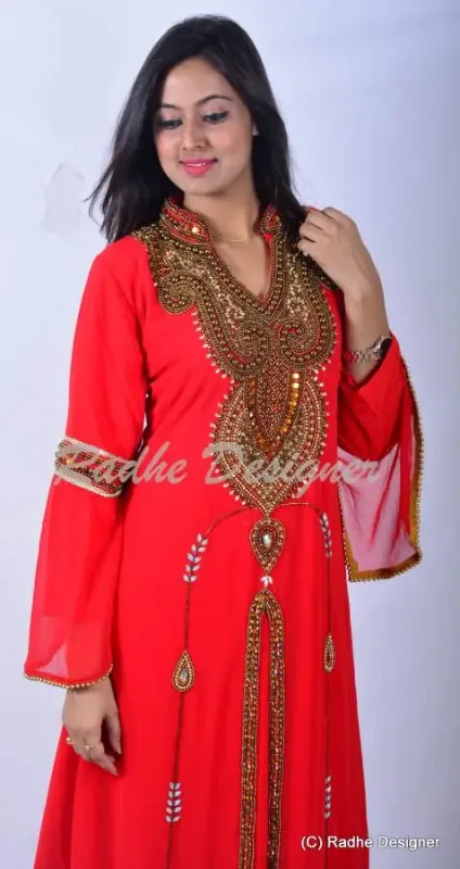 Picture of Radhe Designer Purple Georgette Kaftan Dress for Women - Y1027
