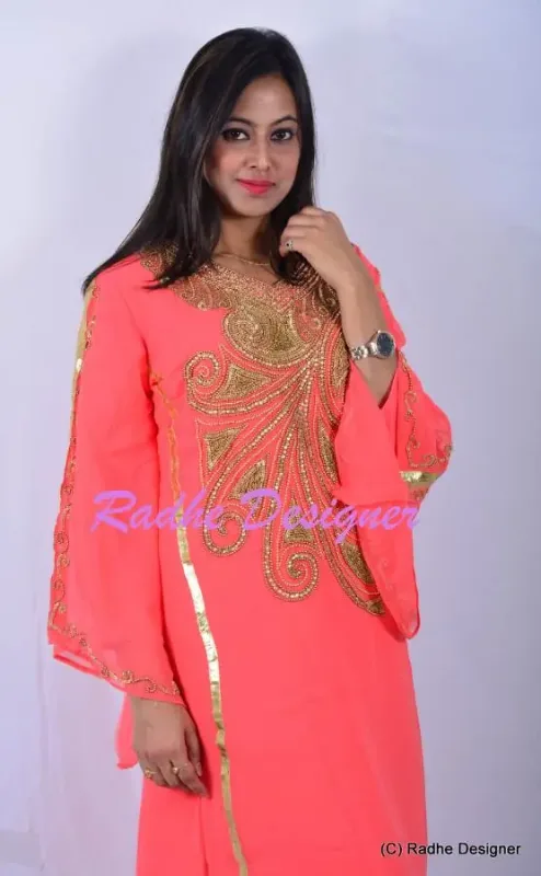 Picture of Radhe Designer Blue Georgette Kaftan Dress for Women - Y202