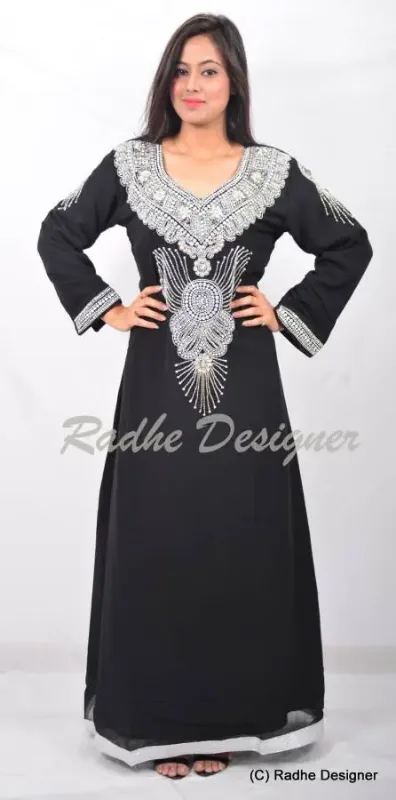 Picture of Radhe Designer Multicolor Georgette Kaftan Dress for Women - Y295
