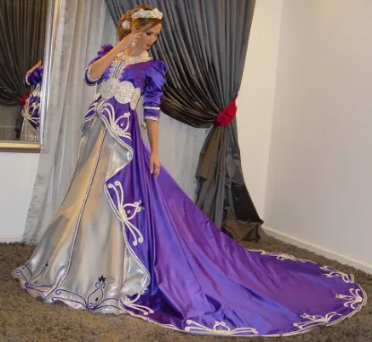 Picture of modest maxi gown traditional party wear dubai caftan wi