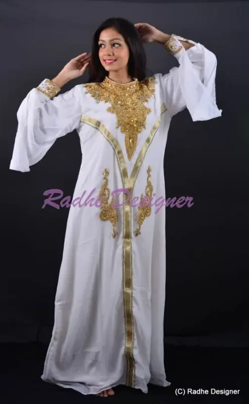 Picture of Radhe Designer Yellow Georgette Kaftan Dress for Women - Y1190