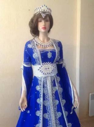 Picture of modest maxi gown traditional party wear kaftan with mac