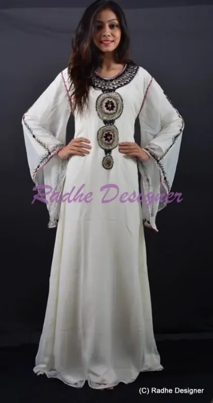 Picture of Radhe Designer Black Georgette Kaftan Dress for Women - Y1210