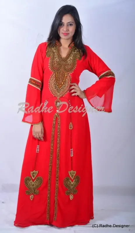 Picture of Radhe Designer Black Georgette Kaftan Dress for Women - Y1025