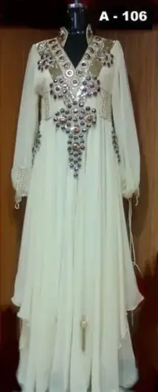 Picture of Radhe Designer Yellow Georgette Kaftan Dress for Women - F10420
