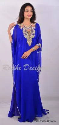 Picture of moroccan dubai cut work hand embroidery niqah dress for