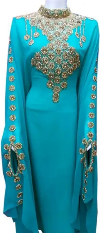 Picture of Radhe Designer White Georgette Kaftan Dress for Women - F10105