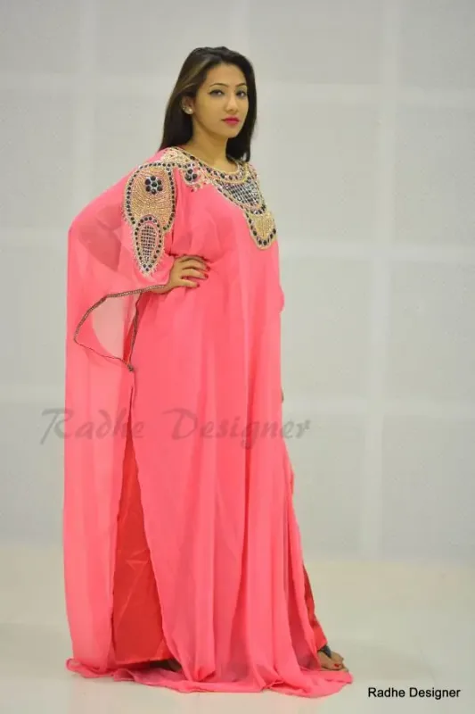 Picture of Radhe Designer Multicolor Georgette Kaftan Dress for Women - Y604