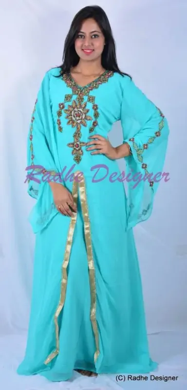 Picture of Radhe Designer Multicolor Georgette Kaftan Dress for Women - Y630