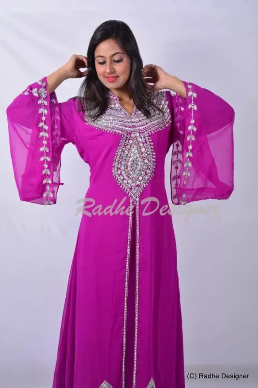 Picture of Radhe Designer Multicolor Georgette Kaftan Dress for Women - Y915