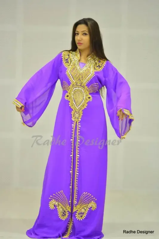 Picture of Radhe Designer Multicolor Georgette Kaftan Dress for Women - Y298