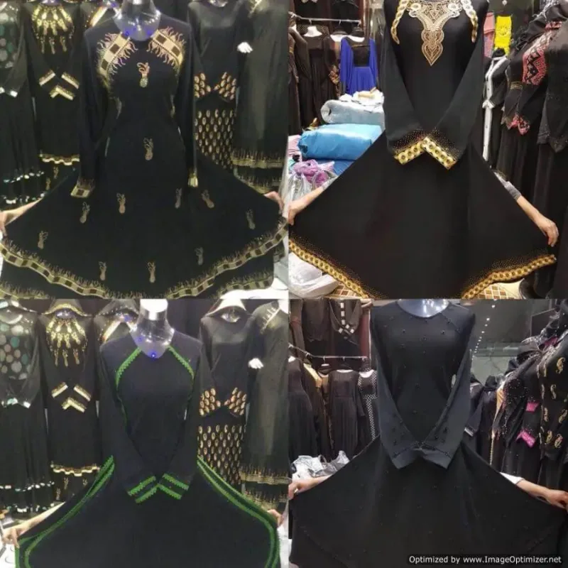 Picture of Radhe Designer Black Georgette Kaftan Dress for Women - F2326