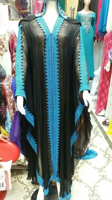 Picture of Radhe Designer Black Georgette Kaftan Dress for Women - F1930