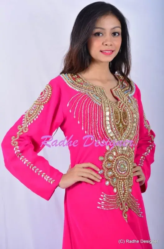 Picture of Radhe Designer Black Georgette Kaftan Dress for Women - Y186