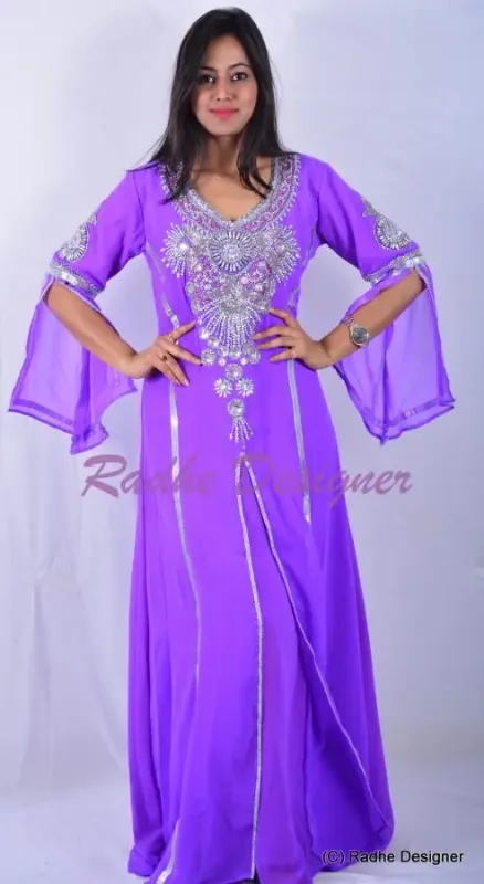Picture of Radhe Designer Multicolor Georgette Kaftan Dress for Women - Y247