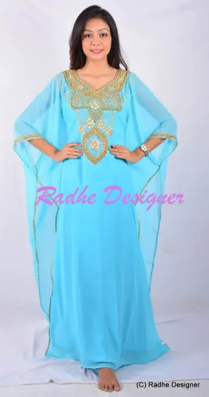Picture of Radhe Designer Purple Georgette Kaftan Dress for Women - Y143