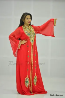 Picture of moroccan rani georgette kaftan mix embroidery dubai kur