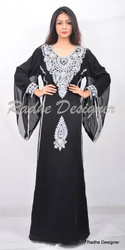 Picture of Radhe Designer Blue Georgette Kaftan Dress for Women - Y1207