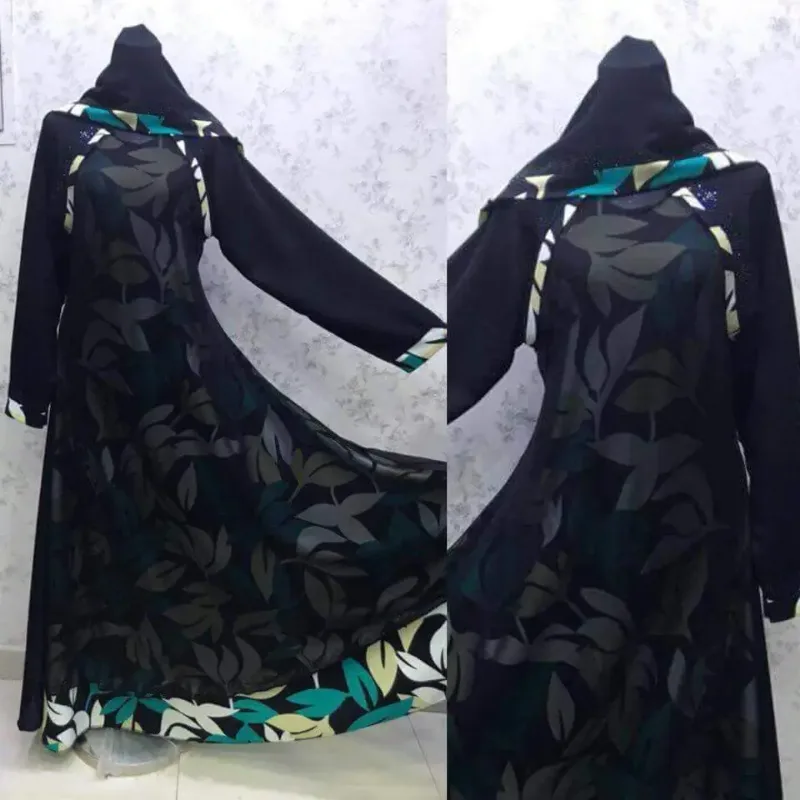 Picture of Radhe Designer Black Georgette Kaftan Dress for Women - F2328