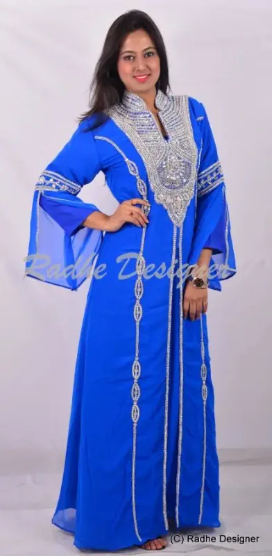 Picture of Radhe Designer Multicolor Georgette Kaftan Dress for Women - Y760