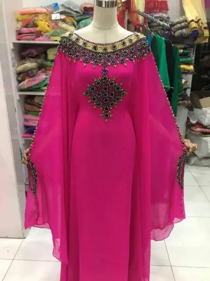 Picture of most admirable dubai kaftan with unique hand made embr,