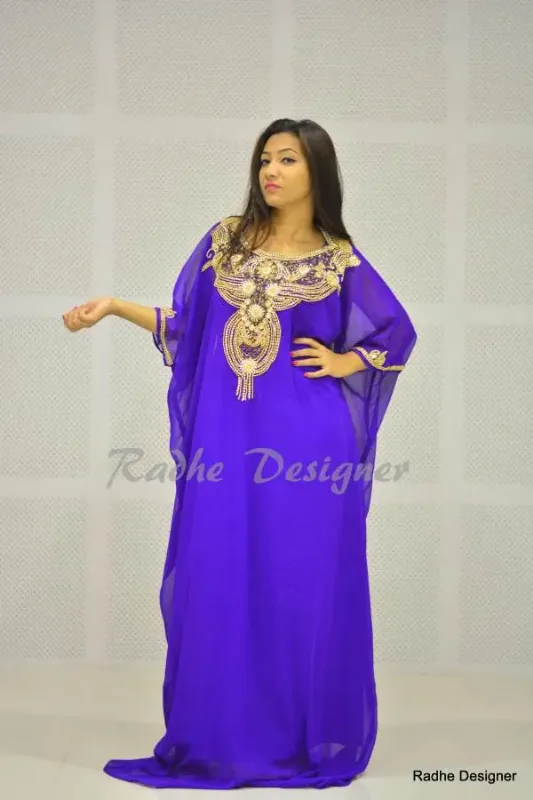 Picture of Multi Color Georgette Kaftan Dress for Women - Look 10185