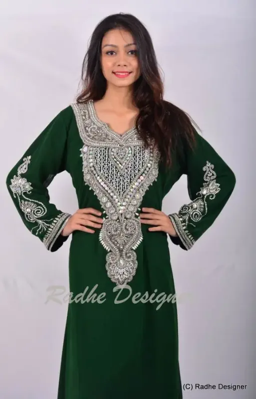 Picture of Radhe Designer Multicolor Georgette Kaftan Dress for Women - Y761