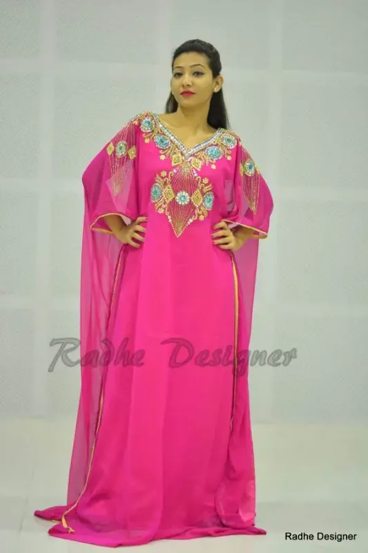 Picture of Radhe Designer Multicolor Georgette Kaftan Dress for Women - Y522