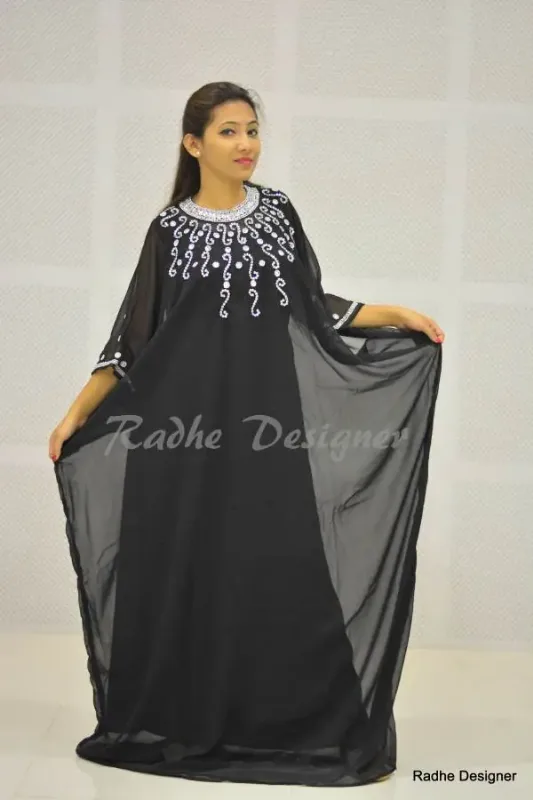 Picture of Multi Color Georgette Kaftan Dress for Women - Look 10205