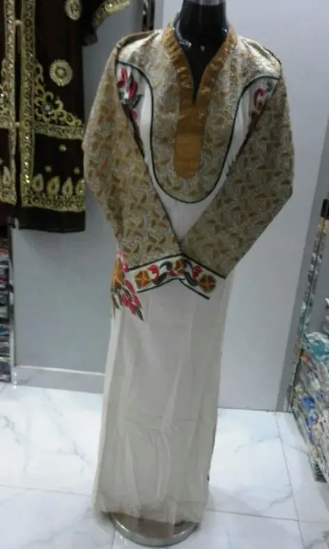 Picture of Radhe Designer White Georgette Kaftan Dress for Women - F2155