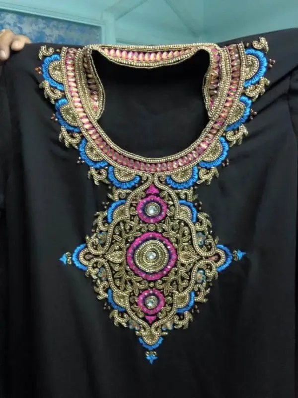 Picture of Black Georgette Kaftan Dress for Women - Look 10235