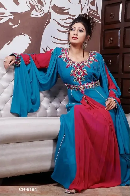 Picture of Radhe Designer Black Georgette Kaftan Dress for Women - F6410