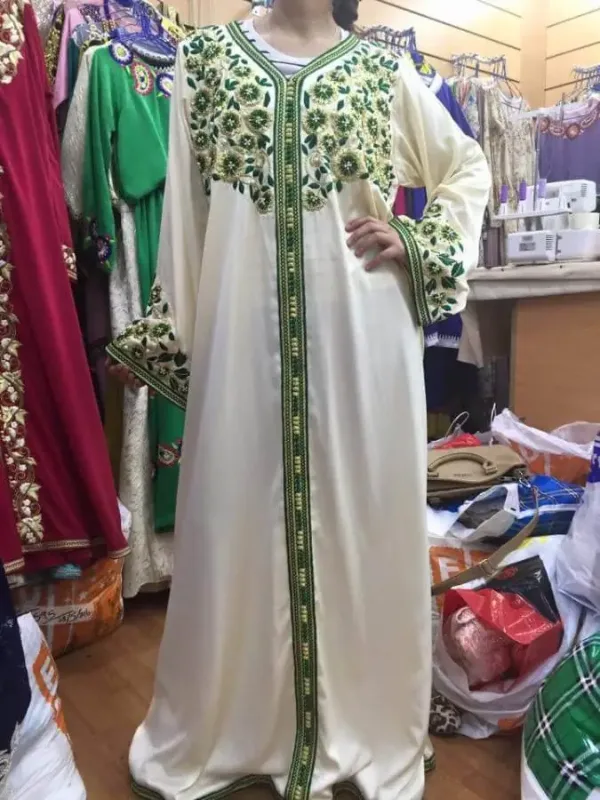 Picture of Radhe Designer White Georgette Kaftan Dress for Women - F2699