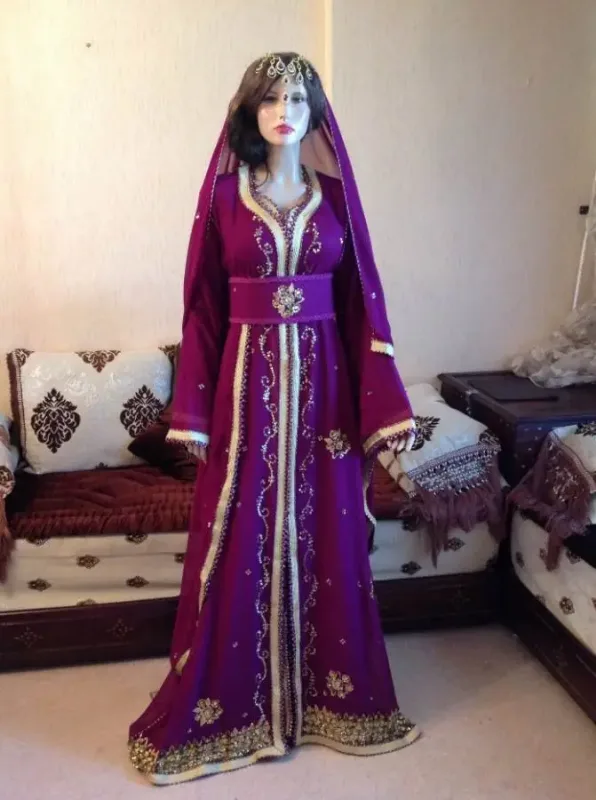 Picture of Radhe Designer Purple Georgette Kaftan Dress for Women - F10597