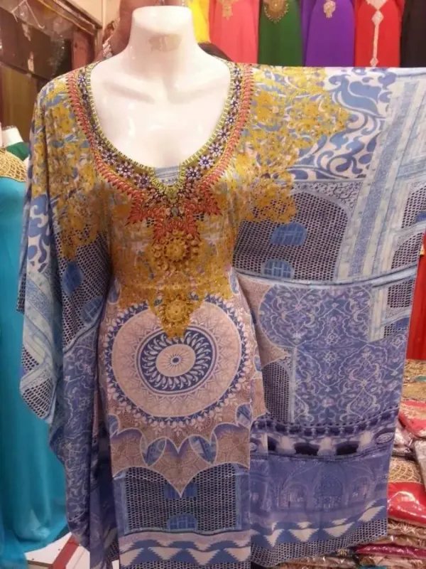 Picture of Multi Color Georgette Kaftan Dress for Women - Look 10280