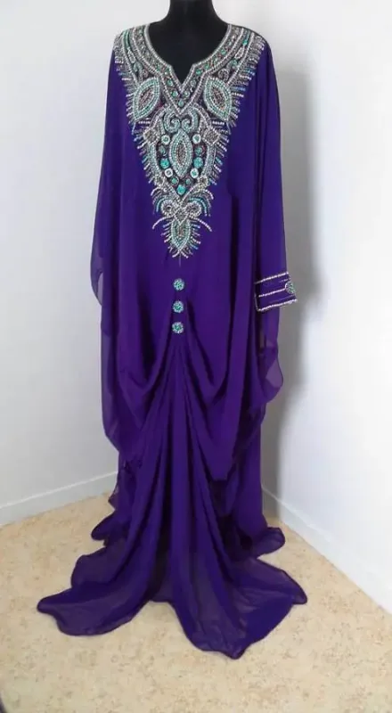 Picture of Multi Color Georgette Kaftan Dress for Women - Look 10285