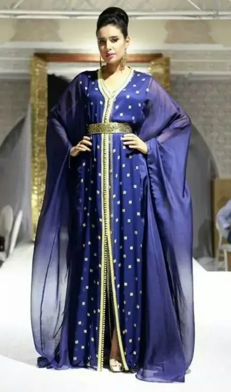 Picture of Radhe Designer Purple Georgette Kaftan Dress for Women - F7864