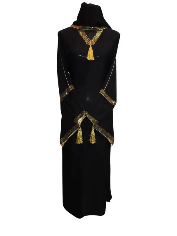 Picture of Black Georgette Kaftan Dress for Women - Look 10309