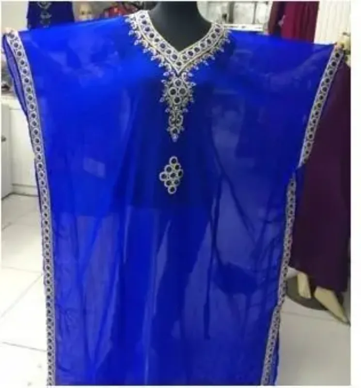 Picture of White Georgette Kaftan Dress for Women - Look 10314
