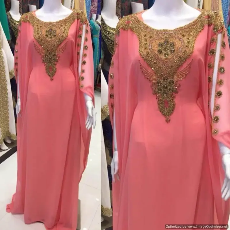 Picture of Radhe Designer Pink Cotton Kaftan Dress for Women - F2242