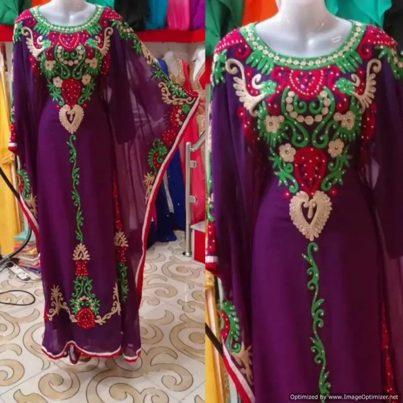 Picture of Radhe Designer Purple Georgette Kaftan Dress for Women - F2279