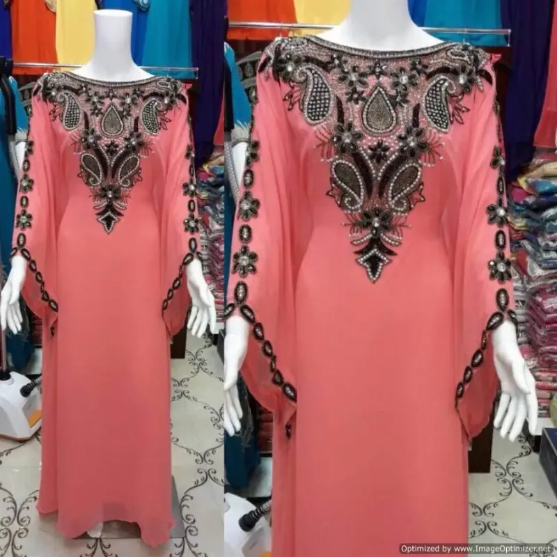 Picture of Radhe Designer Pink Georgette Kaftan Dress for Women - F2251